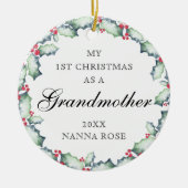 My First Christmas-Grandmother, Photo Keepsake セラミックオーナメント (正面)