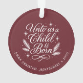 My First Christmas Personalized Photo オーナメント (裏面)