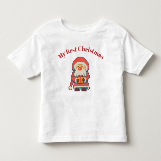 My first Christmas pixel art, pixelart トドラーTシャツ (正面)