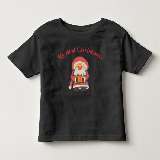 My first Christmas pixel art, pixelart トドラーTシャツ (正面)
