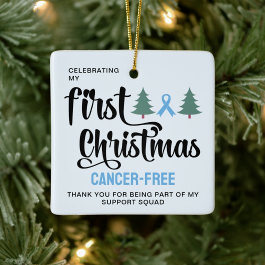 MY FIRST CHRISTMAS Prostate Cancer-Free Thank You セラミックオーナメント (ツリー)