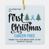 MY FIRST CHRISTMAS Prostate Cancer-Free Thank You セラミックオーナメント (正面)