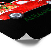 My First Christmas Red Truck Candy Canes Gray Baby ポスター (角)