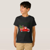 My First Christmas Red Truck Candy Canes Gray Baby Tシャツ (正面フル)