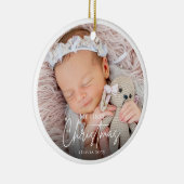 My First Christmas White Personalized Baby Photo セラミックオーナメント (右)