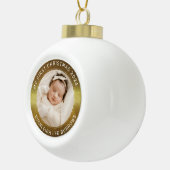 My First Christmas White Personalized Baby Photo  セラミックボールオーナメント (右)