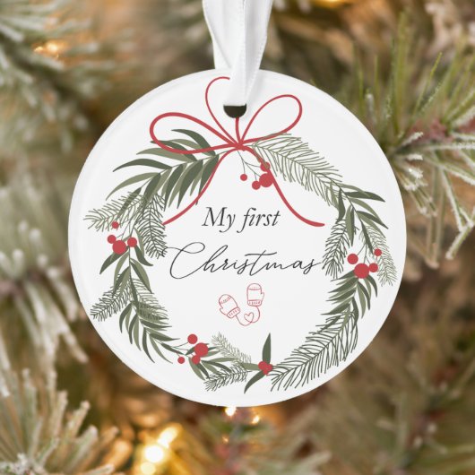 My First Christmas with Christmas Wreath オーナメント (ツリー)