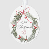 My First Christmas with Christmas Wreath オーナメント (正面)