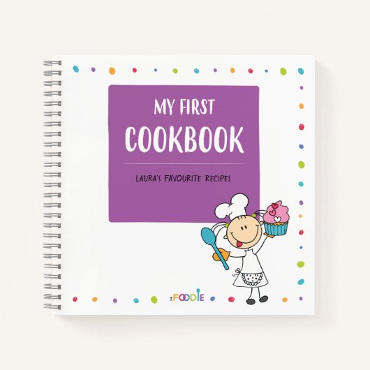 「MY FIRST COOKBOOK」キッズパーソナライズされたレシピ本 ノートブック (正面)