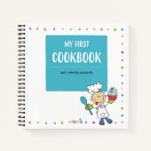 「MY FIRST COOKBOOK」キッズレシピスパイラルノート ノートブック (正面)