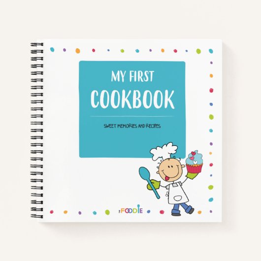 「MY FIRST COOKBOOK」キッズレシピスパイラルノート ノートブック (正面)
