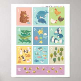 My First Counting Numbers 123 Animals Poster ポスター