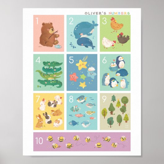 My First Counting Numbers 123 Animals Poster ポスター (正面)