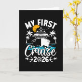 My First Cruise 2026 Cute Family Vacation Cruising カード (黄色い花)