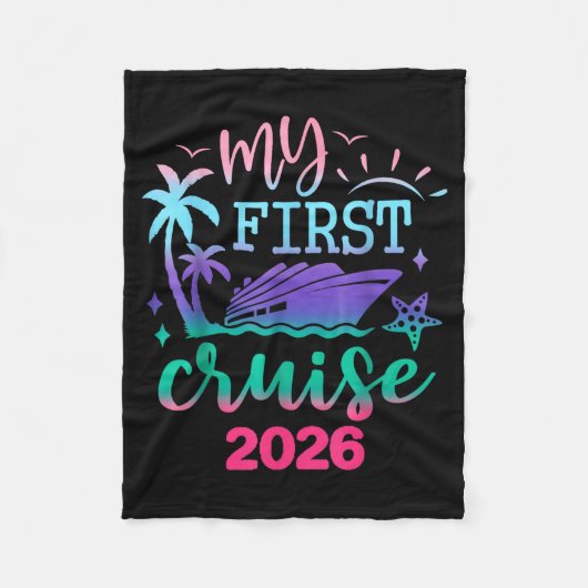 My First Cruise 2026 Family Vacation Trip Ship Mat フリースブランケット (正面)