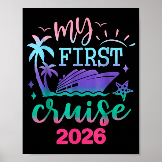 My First Cruise 2026 Family Vacation Trip Ship Mat ポスター (正面)