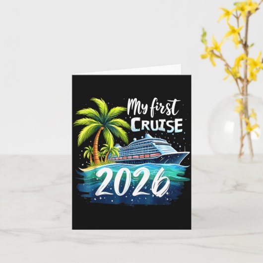 My First Cruise 2026 Funny First Time Cruise Vacat カード (黄色い花)