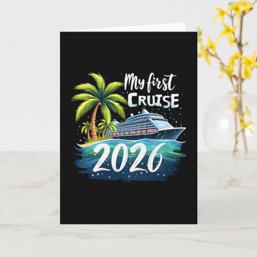 My First Cruise 2026 Funny First Time Cruise Vacat カード (黄色い花)