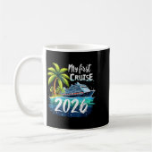 My First Cruise 2026 Funny First Time Cruise Vacat コーヒーマグカップ (左)