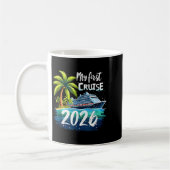 My First Cruise 2026 Funny First Time Cruise Vacat コーヒーマグカップ (左)
