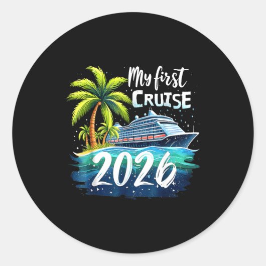 My First Cruise 2026 Funny First Time Cruise Vacat ラウンドシール (正面)