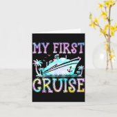 My First Cruise Cruise Ship First Time Cruise Vaca カード (黄色い花)