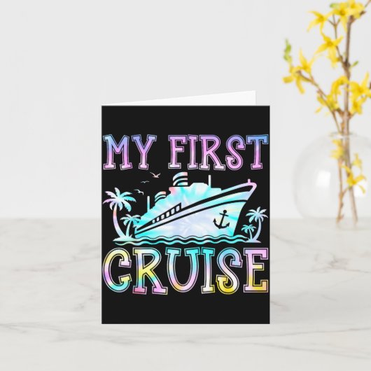 My First Cruise Cruise Ship First Time Cruise Vaca カード (黄色い花)