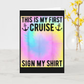 My First Cruise Sign My Shirt Kids Tie Dye First T カード (黄色い花)