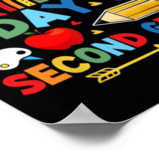 My First Day Of 2nd Grade Second Grade Rainbow  ポスター (角)