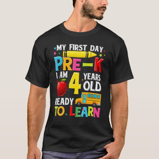 My First Day Of Pre K Back To School Girls Boys K Tシャツ (正面)