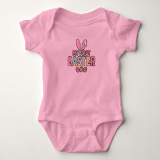 My First Easter Baby Bodysuit Cute Bunny Oufit ベビーボディスーツ