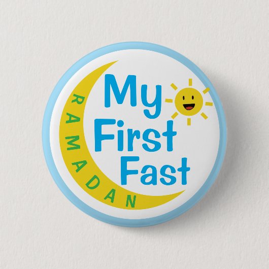 My First Fast Kids Ramadan Award Gift Pin Button 缶バッジ (正面)