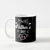 My First Father's Day First Time Daddy New Dad Mat コーヒーマグカップ (左)