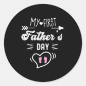 My First Father's Day First Time Daddy New Dad Mat ラウンドシール (正面)