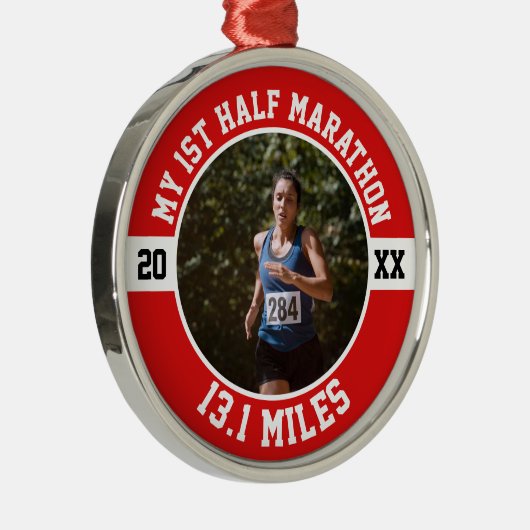 My First Half Marathon Runner 1st Running 13 1 メタルオーナメント (右)