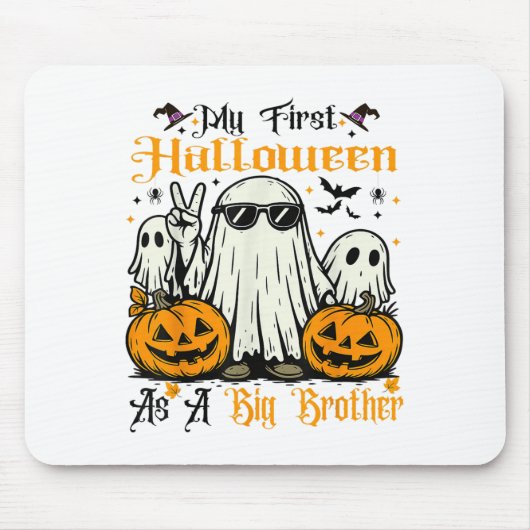 My First Halloween As A Big Brother Ghost Pumpkin  マウスパッド (正面)