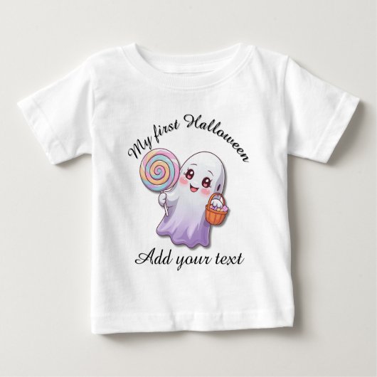 My First Halloween Ghost Baby Tee ベビーTシャツ (正面)