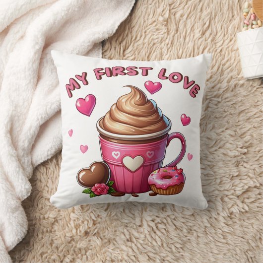 My First Love Cupcake And Coffee クッション (ブランケット)