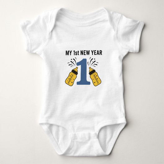 My First New Year 2026 Baby  Cute New Year outfit ベビーボディスーツ (正面)