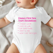 My First New Year's Resolutions, Girl, Funny ベビーボディスーツ