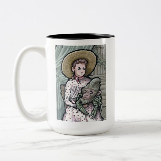 My First Pet #3 – 超現実的な奇妙なゴシック生物 ツートーンマグカップ (左)