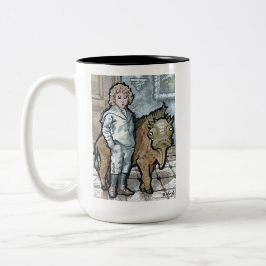 My First Pet #4 – 超現実的な奇妙なゴシック生物 ツートーンマグカップ (左)