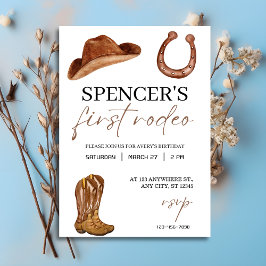 「My First Rodeo」水彩西暦1回目 招待状
