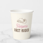 My First Rodeo Birthday Personalized Pink Girl 紙コップ (裏面)