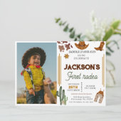 My First Rodeo Cowboy photo 1st Birthday 招待状 (スタンド正面)