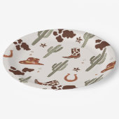 My First Rodeo Cowboy Wild west birthday party ペーパープレート (アングル)