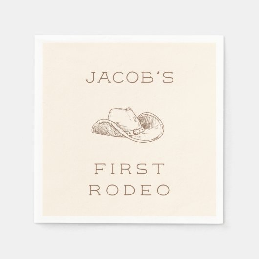 My First Rodeo Customizable Neural Party Napkin スタンダードカクテルナプキン (正面)