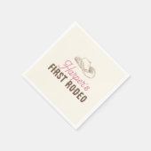 My First Rodeo Personalized Pink Cowgirl Birthday スタンダードカクテルナプキン (角)
