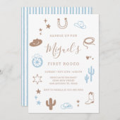 My First Rodeo Southern Cowboy Birthday Invitation 招待状 (正面/裏面)