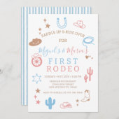 My First Rodeo Southern Twins Cowboy Birthday  招待状 (正面/裏面)